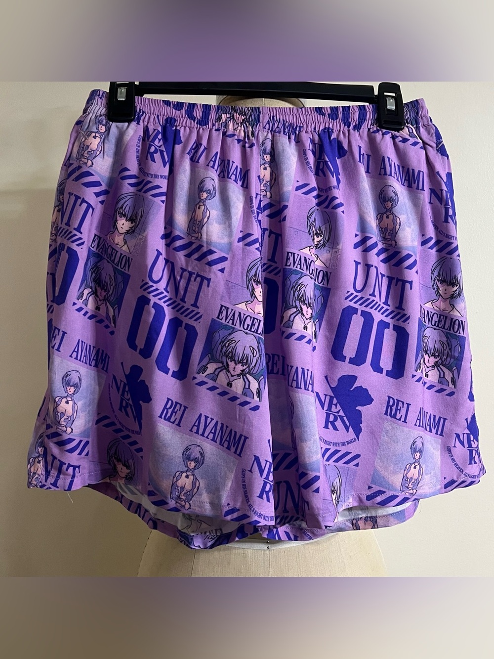 Evangelion Eva Unit Purple Shorts With Mesh Lining Size Medium